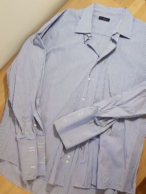 Club Room Blue and White Pinstripe Dress Shirt